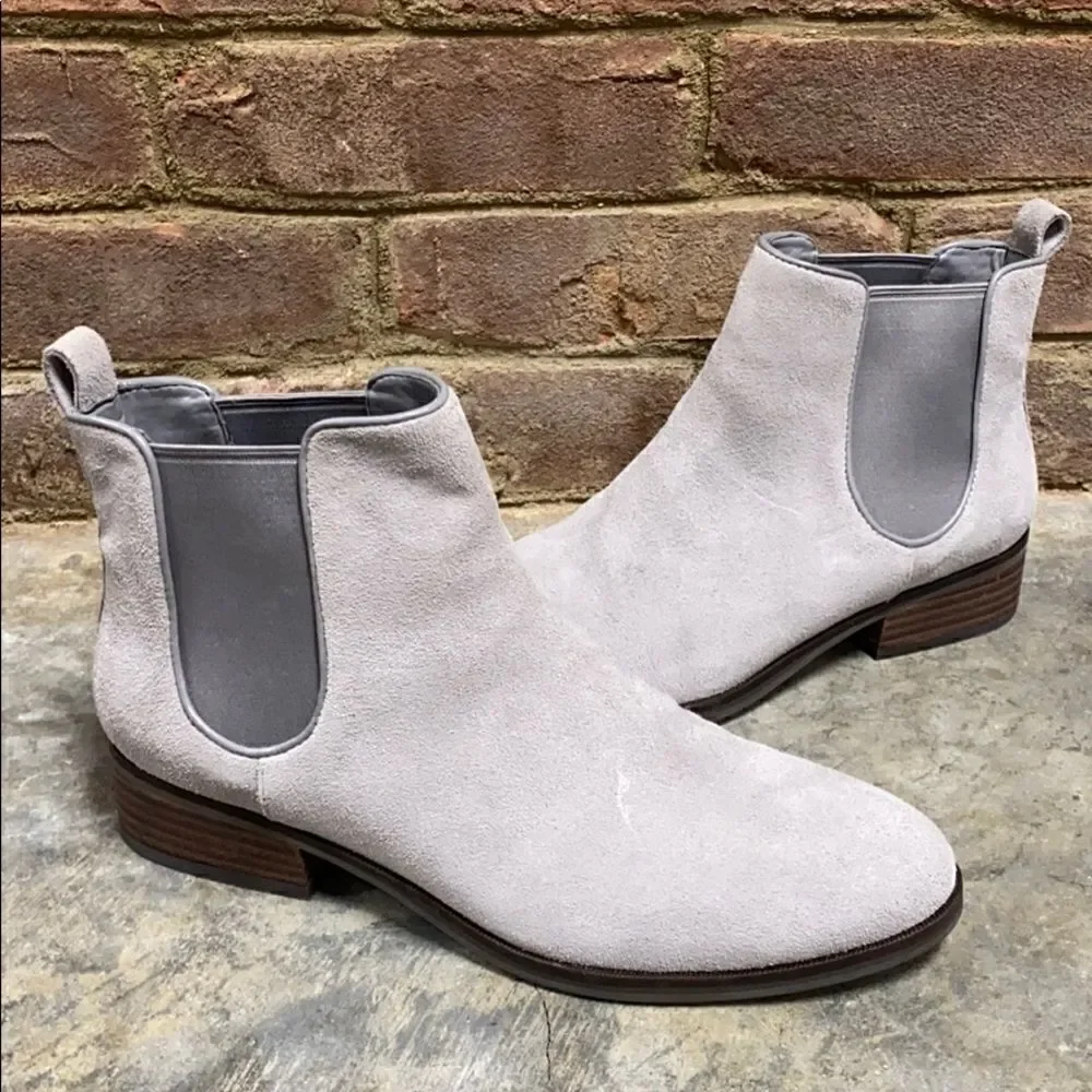 Cole Haan Landsman Light Gray Suede Ankle Bootie